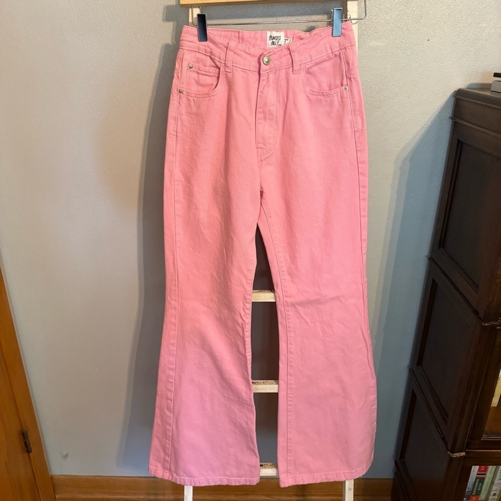 Princess Polly Pink Women's High Rise Flare Jeans Size 4